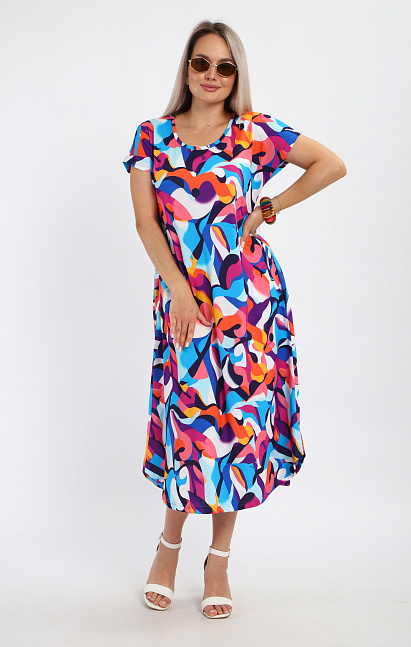 м468 Платье  "Летний вечер" (абстракция) 